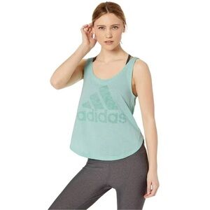 Adidas Women's Tank Top Size M Mint Green‎ Logo Racerback Lightweight Athletic